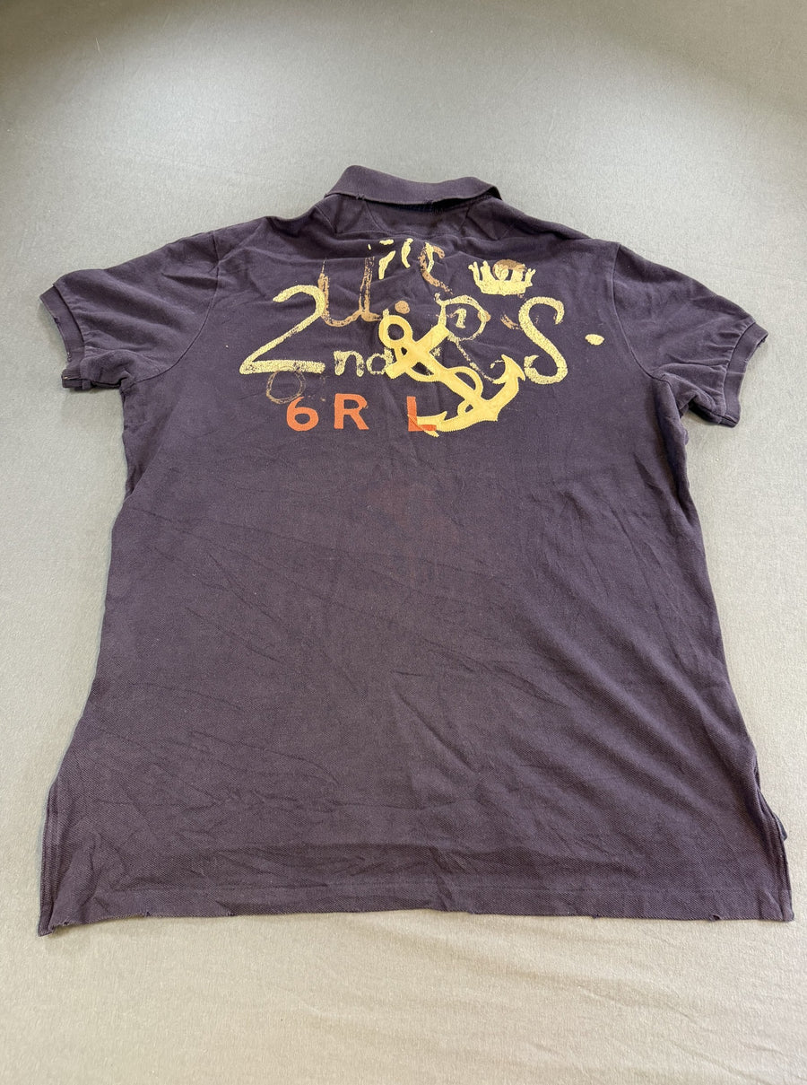 Diep Blauw Polo Ralph Lauren Heren Maat L (Poloshirt / Pique Polo) Custom Fit met Crest