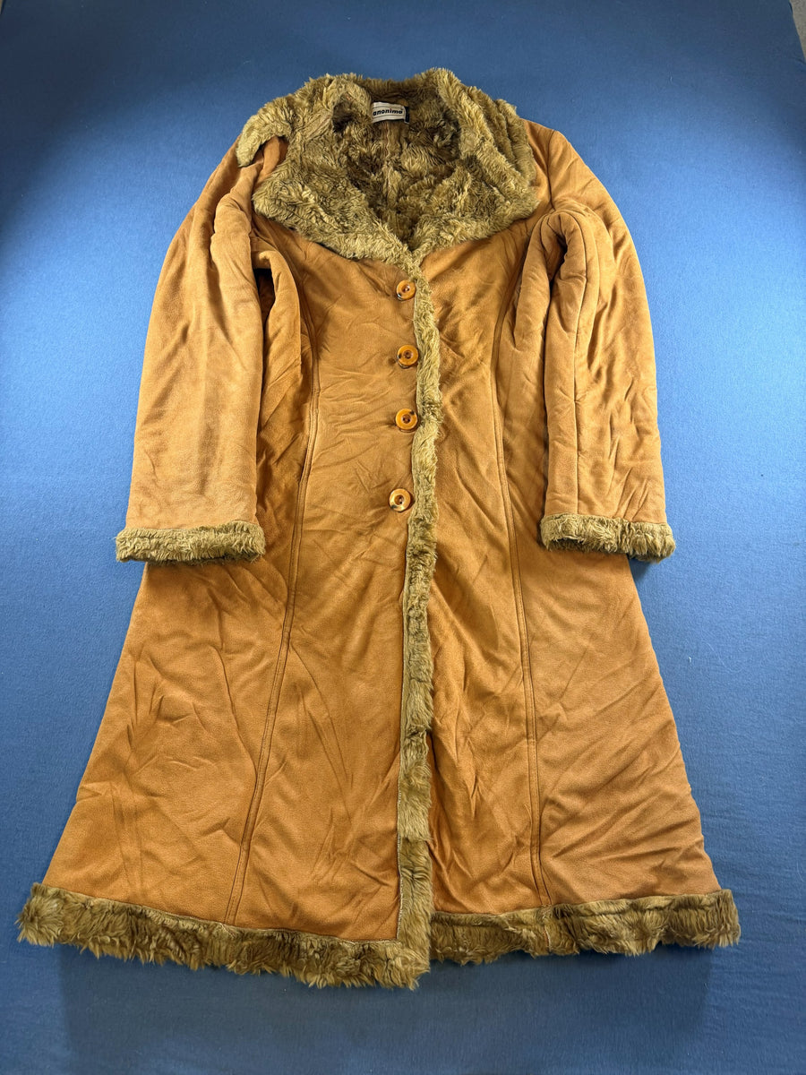 Vintage Dressing Afghaanse jas bruin dames maat S