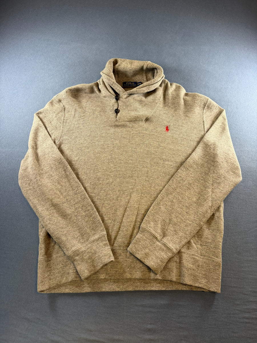 Polo Ralph Lauren trui grijs heren maat M katoen sweater pullover gebreid