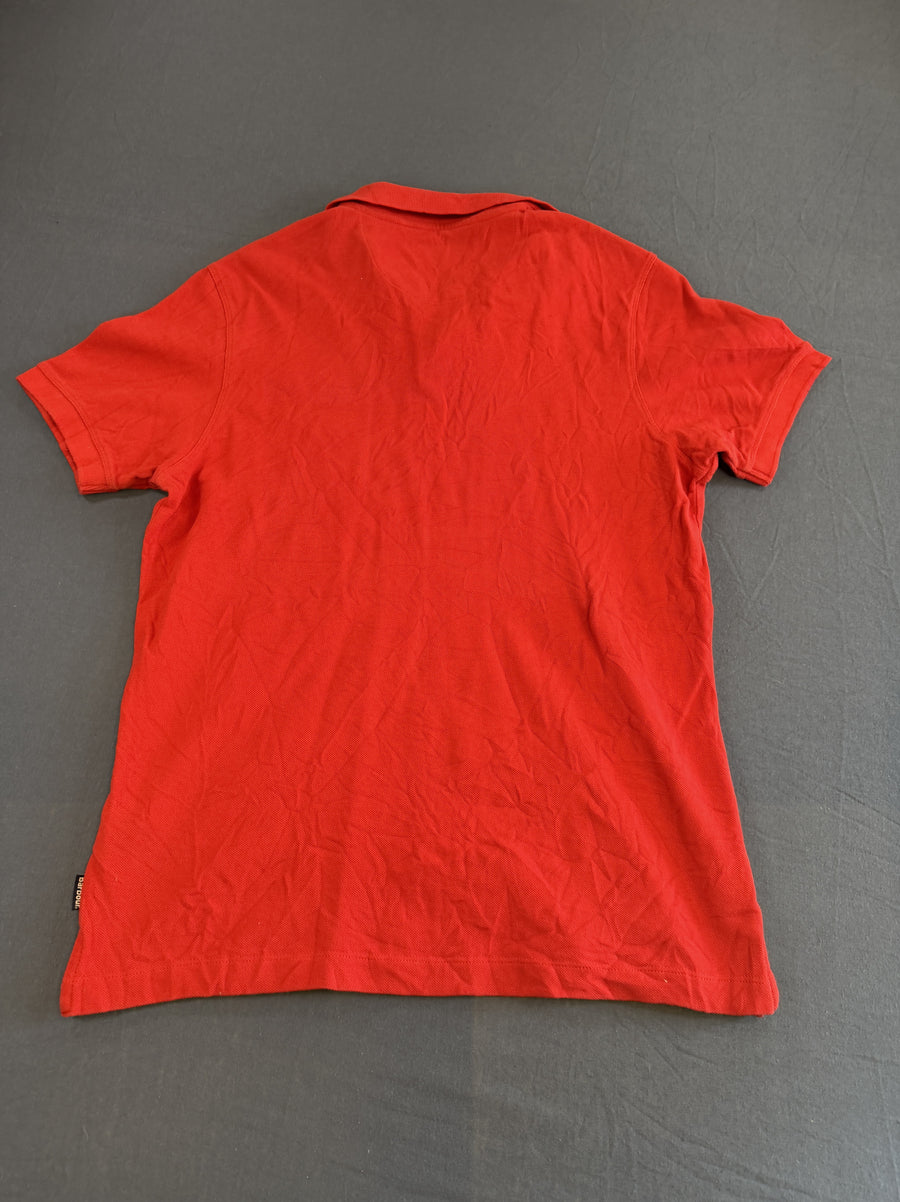 Rood Barbour poloshirt (sportpolo) met fazantlogo, maat S