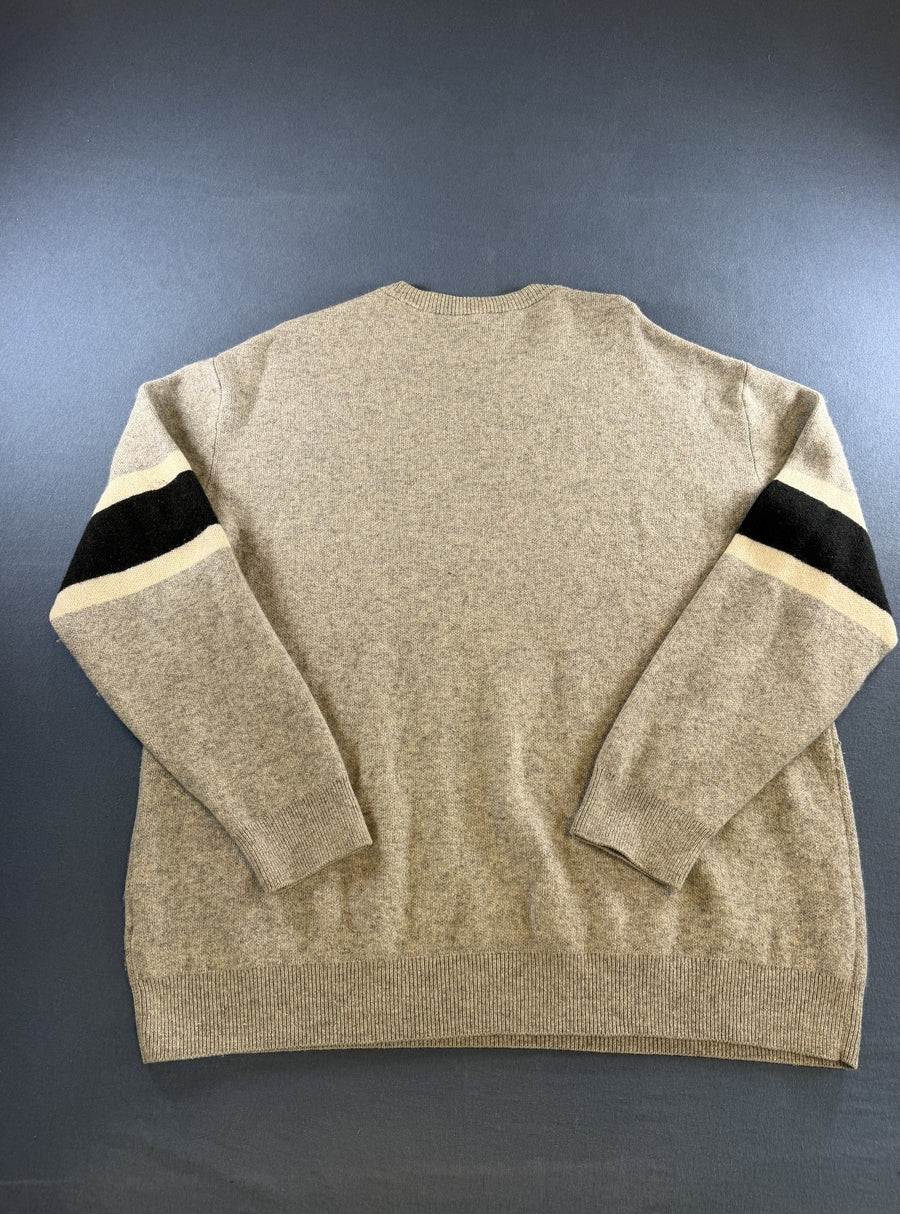 Grijs gemêleerde Lacoste heren trui, maat XXL (crewneck sweater / pullover)