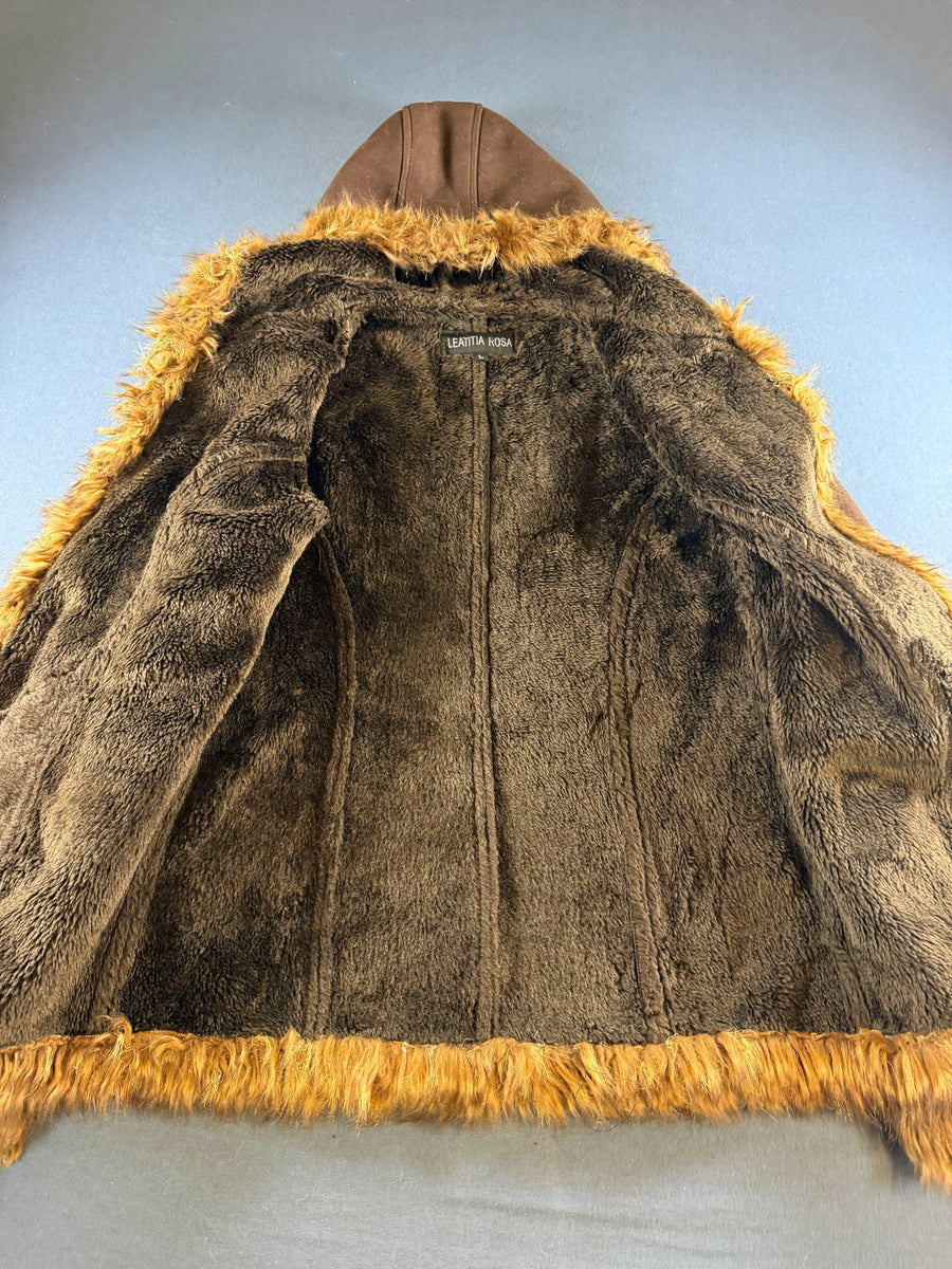 Vintage Dressing Afghaanse jas bruin dames maat L