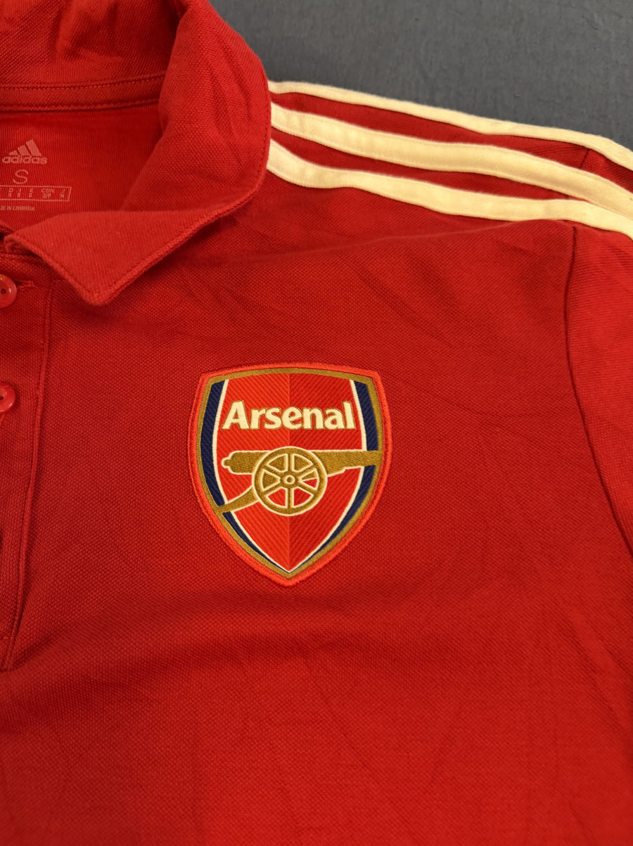 Grijze adidas Arsenal piqué-top, maat S (polo / sportshirt met 3-stripes)