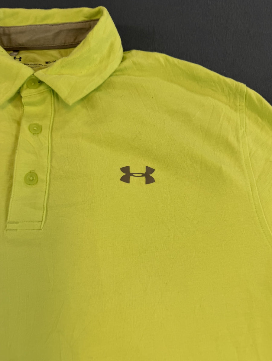 Neongeel Under Armour HeatGear polo maat M (golf- en sportshirt)