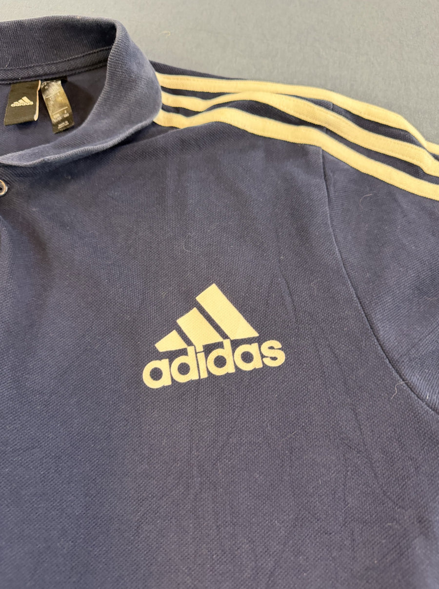 Blauwe adidas 3-stripes polo (poloshirt) maat XL, piqué katoen
