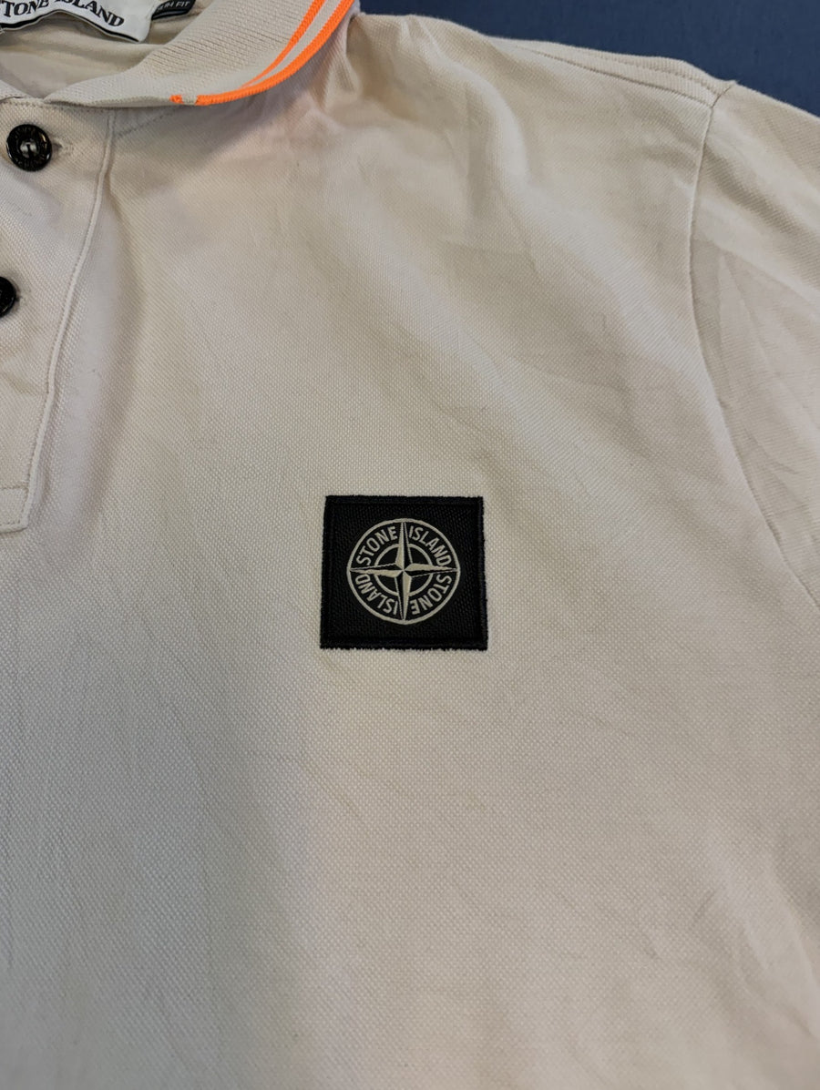Stone Island polo in grijs, maat L (poloshirt / piqué shirt)