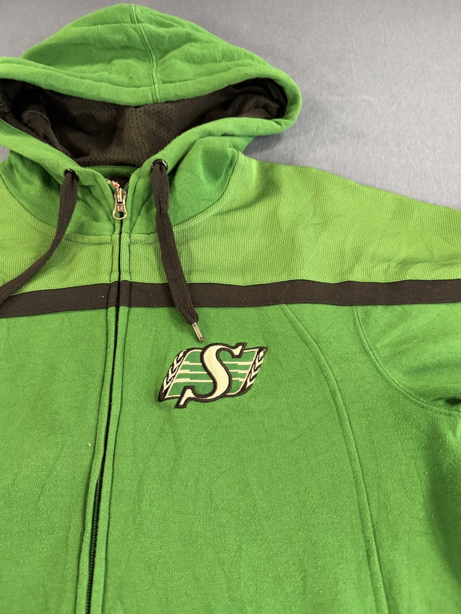 Groen Reebok ritsvest met CFL-clublogo (fleecevest), maat S