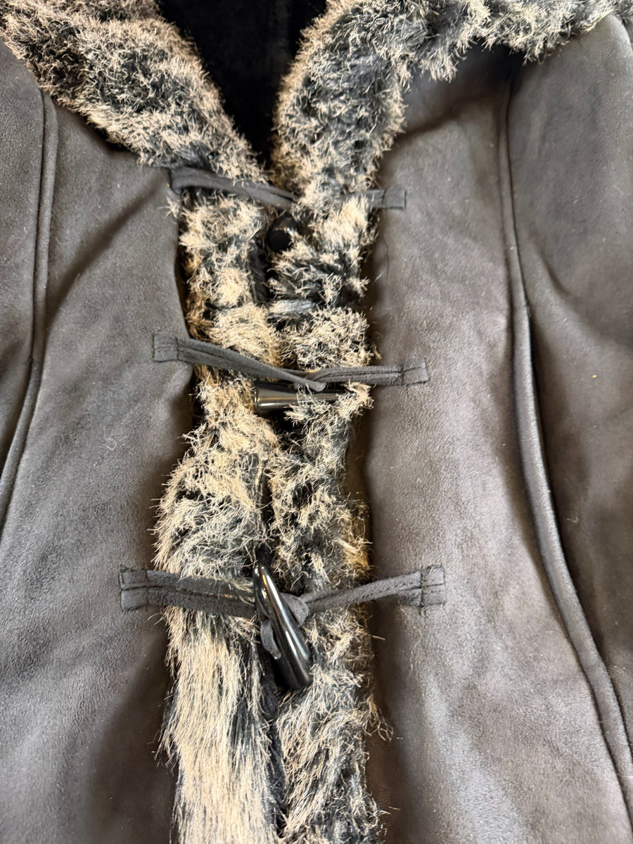 Vintage Dressing Afghaanse jas bruin dames maat M
