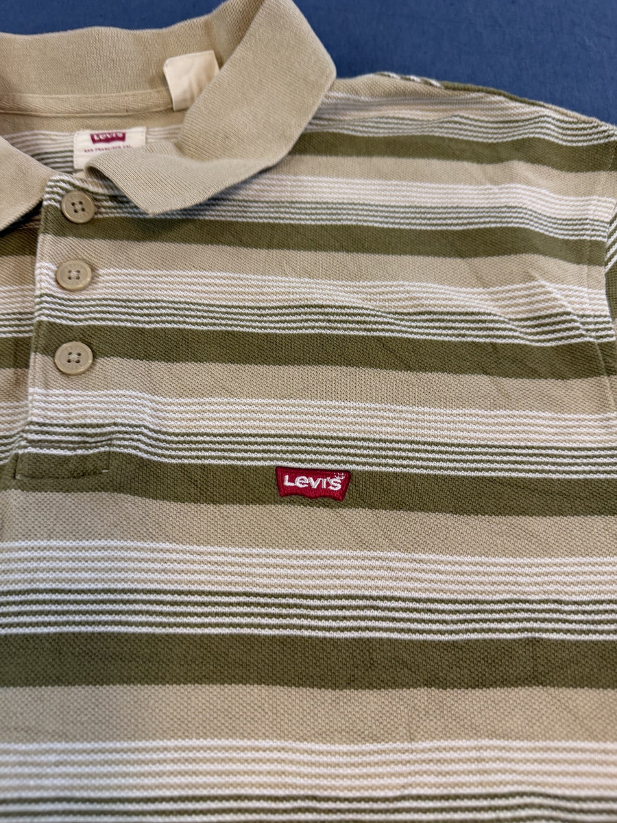 Zand-olijf Levi's piqué poloshirt (polohemd), maat M