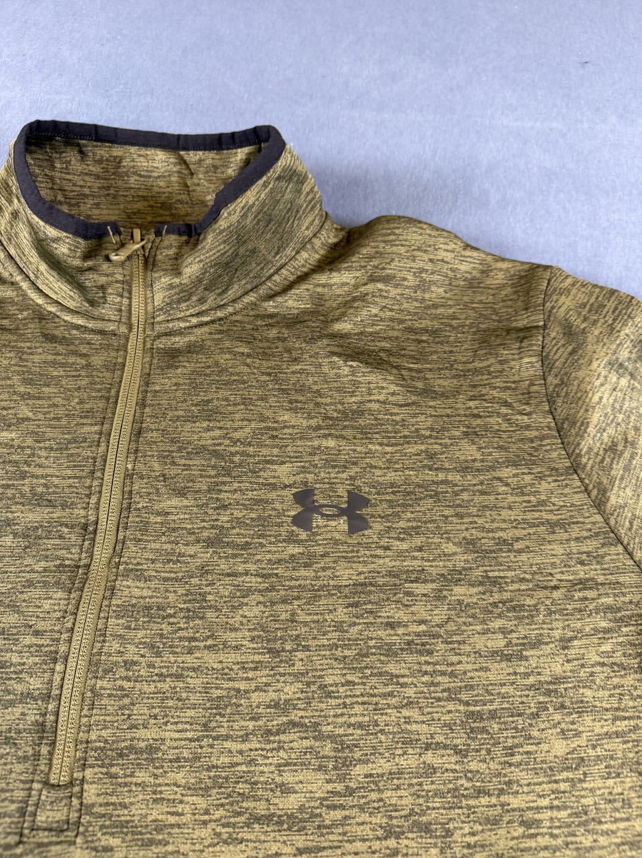 Groen fleecevest van Under Armour (quarter zip sporttrui), maat L - relaxed fit