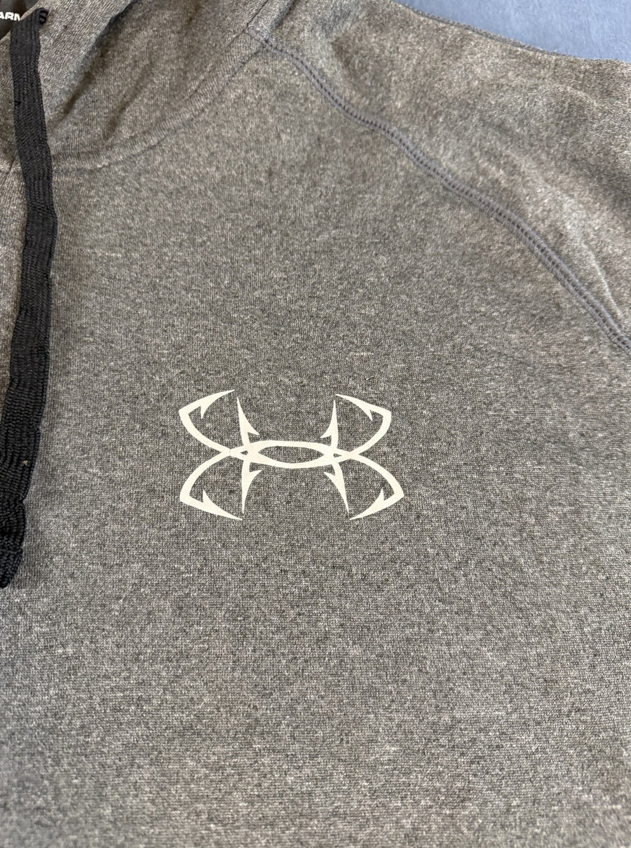 Grijze Under Armour fleecetrui met Fish Hooks print (sweatshirt/fleecevest), heren maat XXL