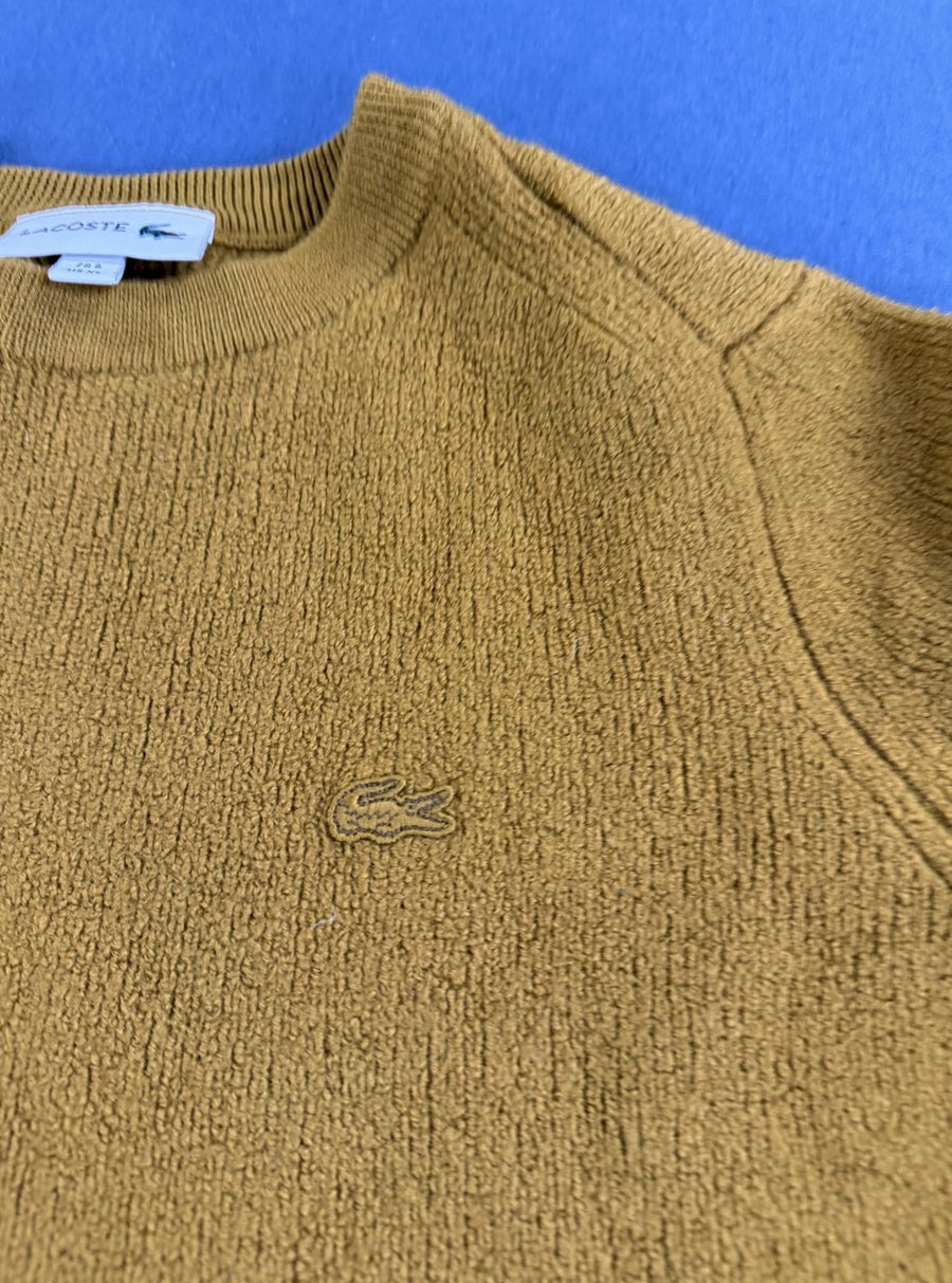 Okergeel Lacoste pullover (trui) maat XL met raglanmouw