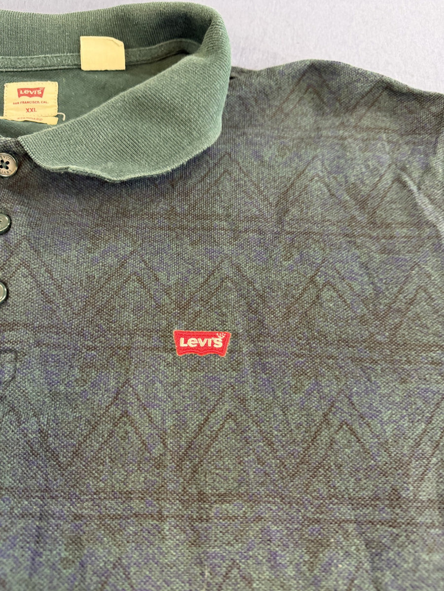 Groen Levi's poloshirt maat XXL (polo / piqué shirt met zigzagdessin)
