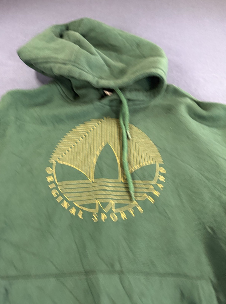 Groene adidas hoodie (capuchontrui) met Trefoil-print, maat S