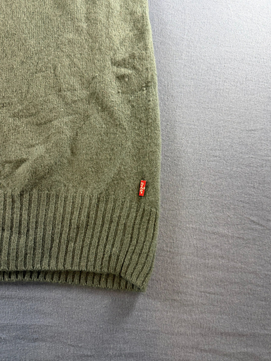 Levi's trui groen geruit heren maat L wol sweater pullover gebreid vintage