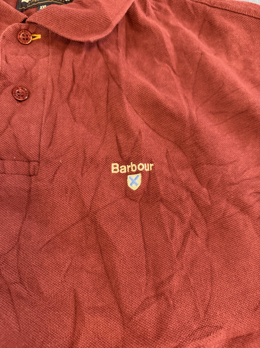 Rood Barbour poloshirt (polo) in piqué — maat XXL