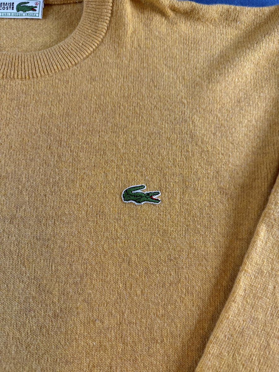 Lacoste trui geel heren maat XXL sweater pullover gebreid vintage