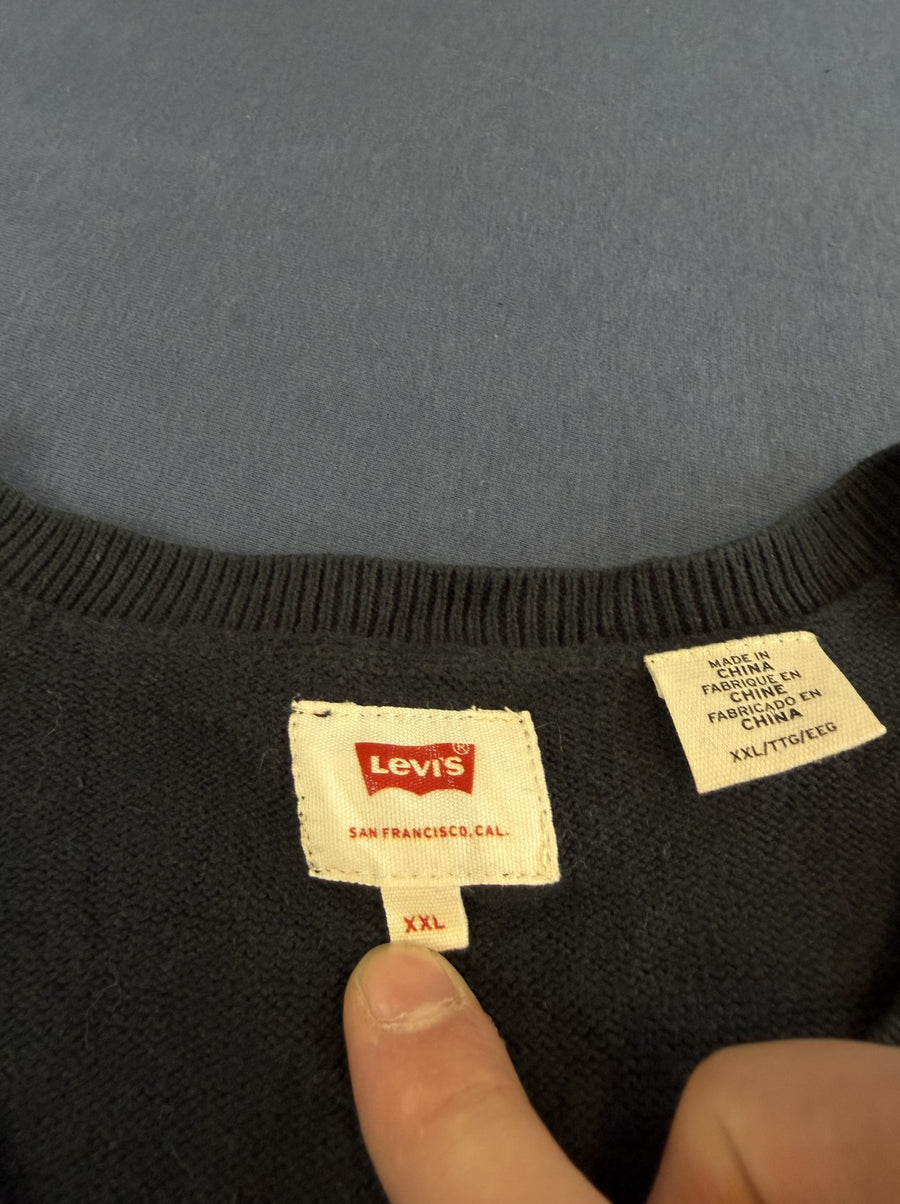 Zwarte Levi's heren pullover, maat XXL (v-halstrui / sweater)