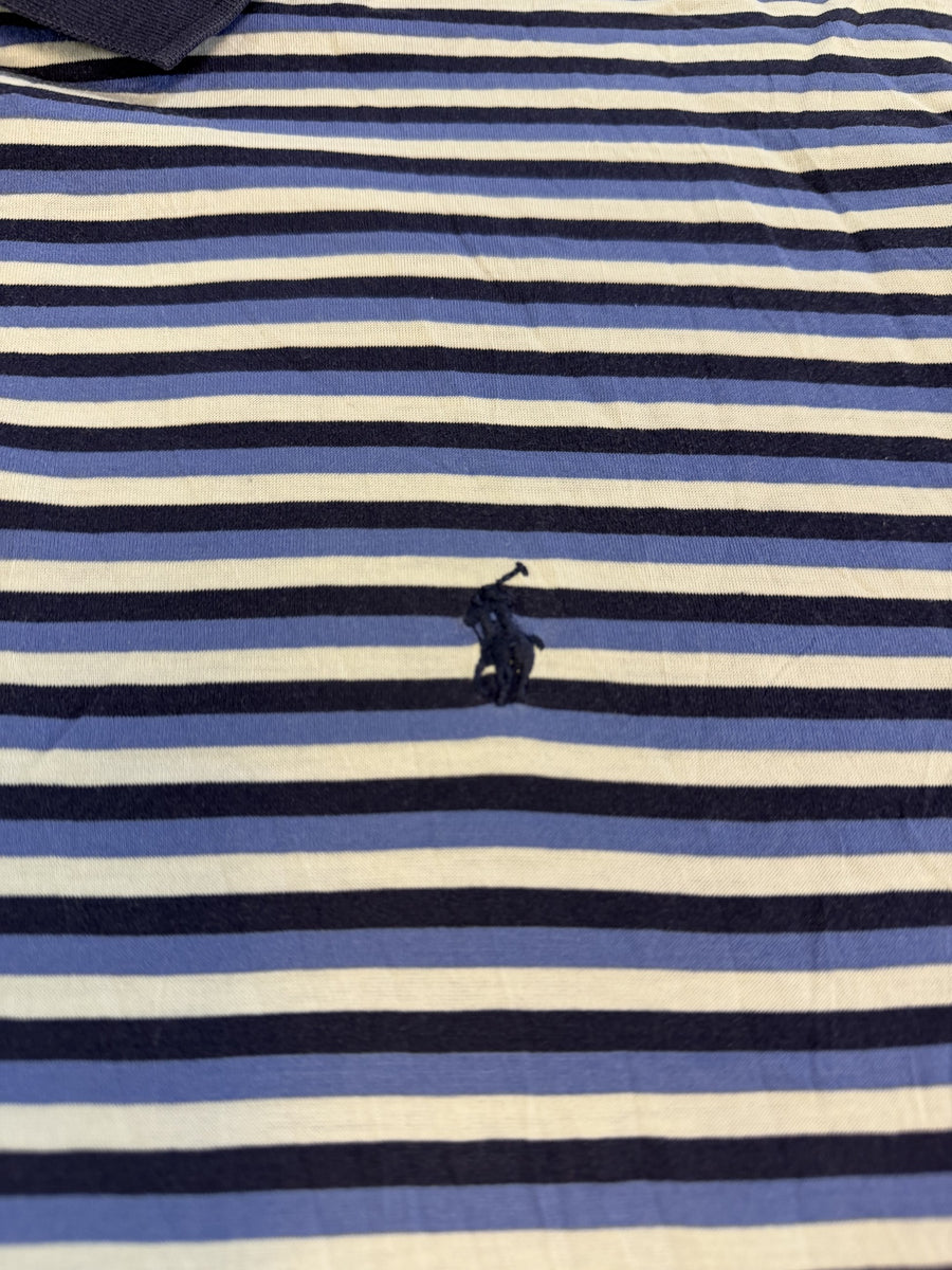 Polo Ralph Lauren polo blauw gestreept heren maat M katoen poloshirt
