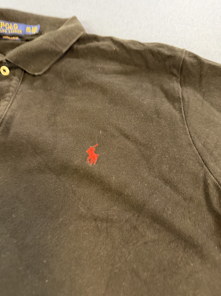 Zwart poloshirt van Polo Ralph Lauren (piquéshirt), maat XXL Custom Slim Fit
