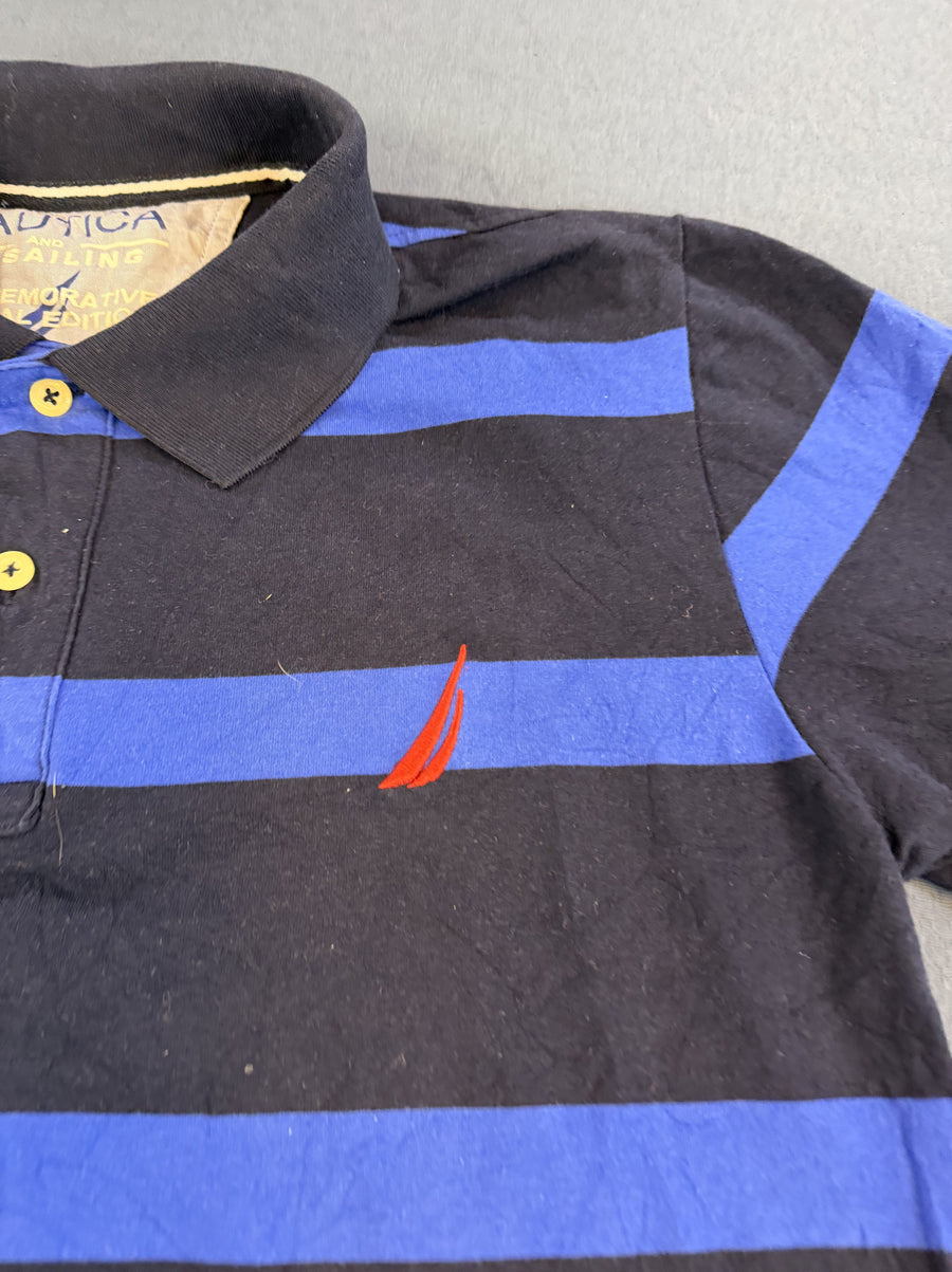 Blauwe Nautica poloshirt (polo), US Sailing editie, jaren 90