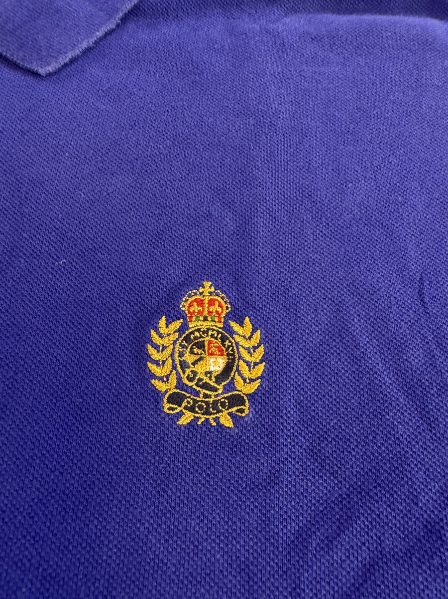 Blauwe Polo Ralph Lauren poloshirt (polo) maat L, goudkleurig ruiterlogo