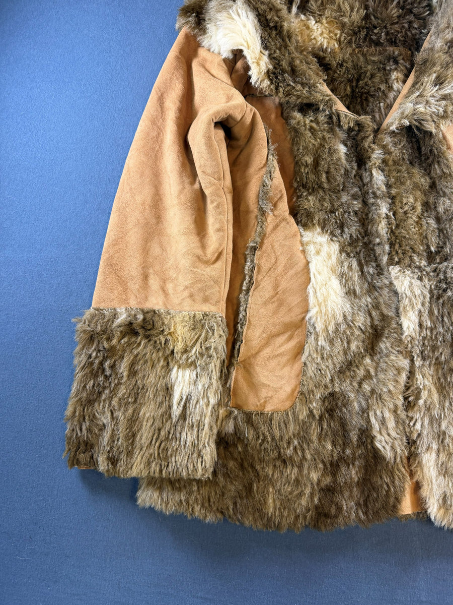 Vintage Dressing Afghaanse jas bruin dames maat S