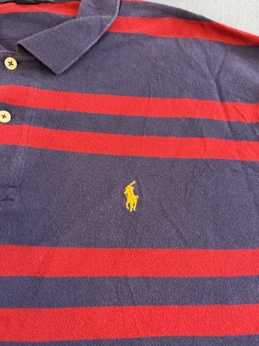 Marineblauw gestreept poloshirt (polo pique), Polo Ralph Lauren, maat XL heren