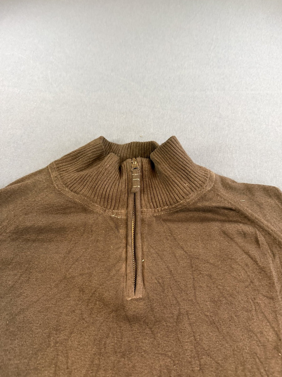 Bruine Timberland trui, maat L (quarter zip / halfrits pulli)
