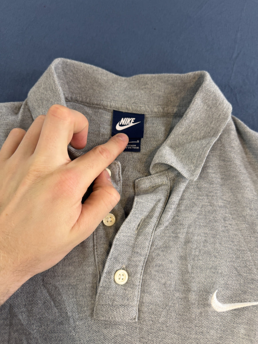 Nike polo lichtgrijs gemêleerd maat L