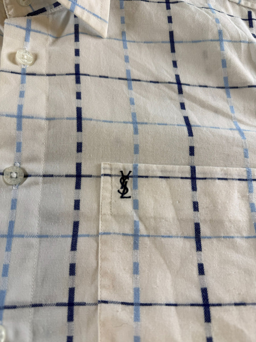 Saint Laurent Blouse wit geruit
