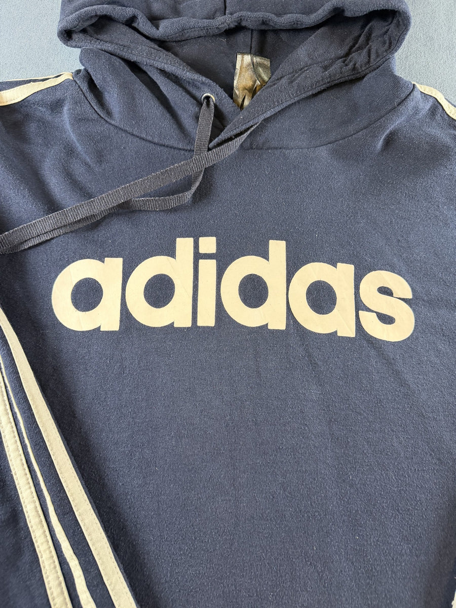 adidas hoodie blauw maat L 3-Stripes