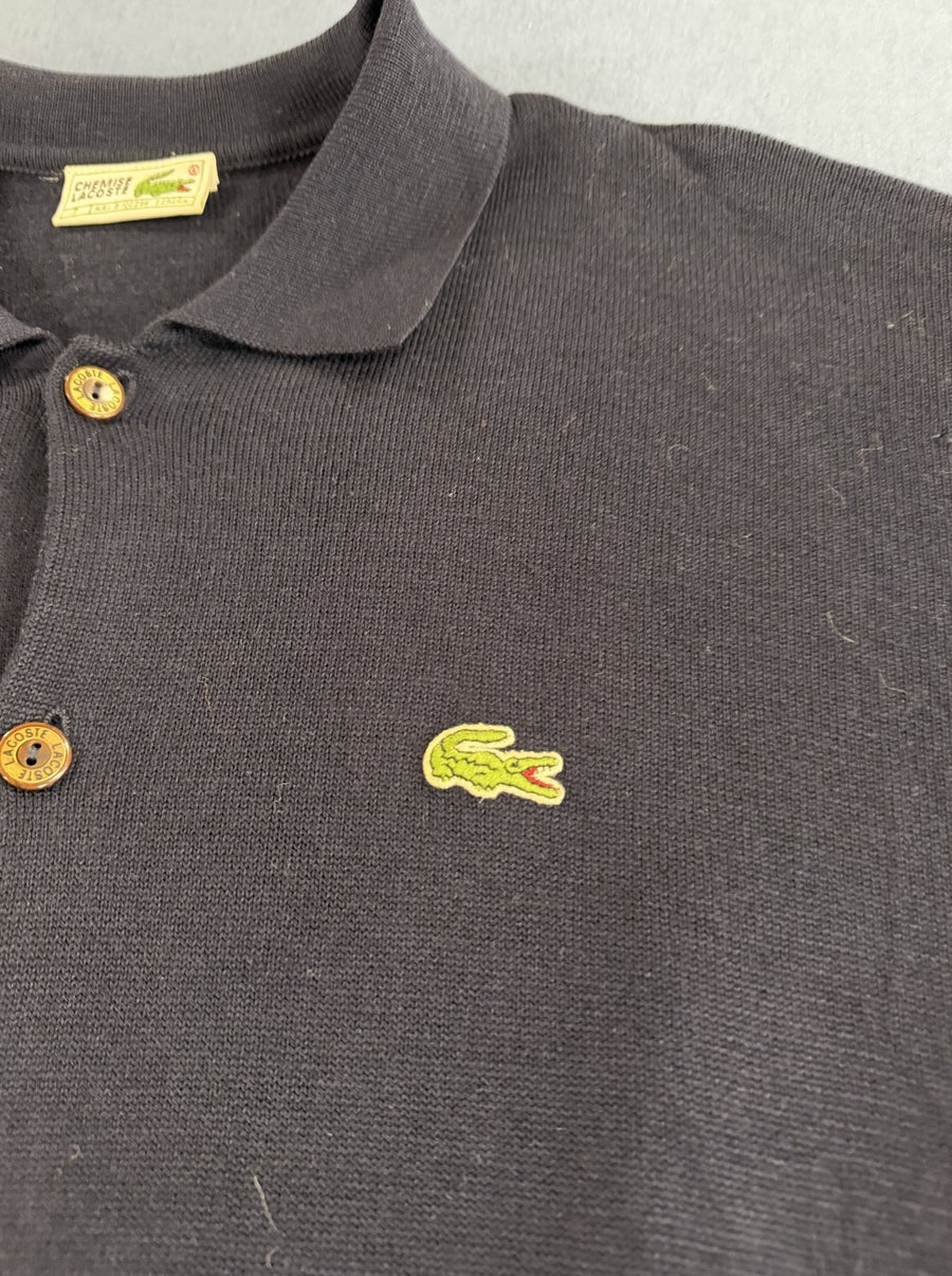 Blauwe Lacoste cardigan (piquévest/breivest), maat XXL
