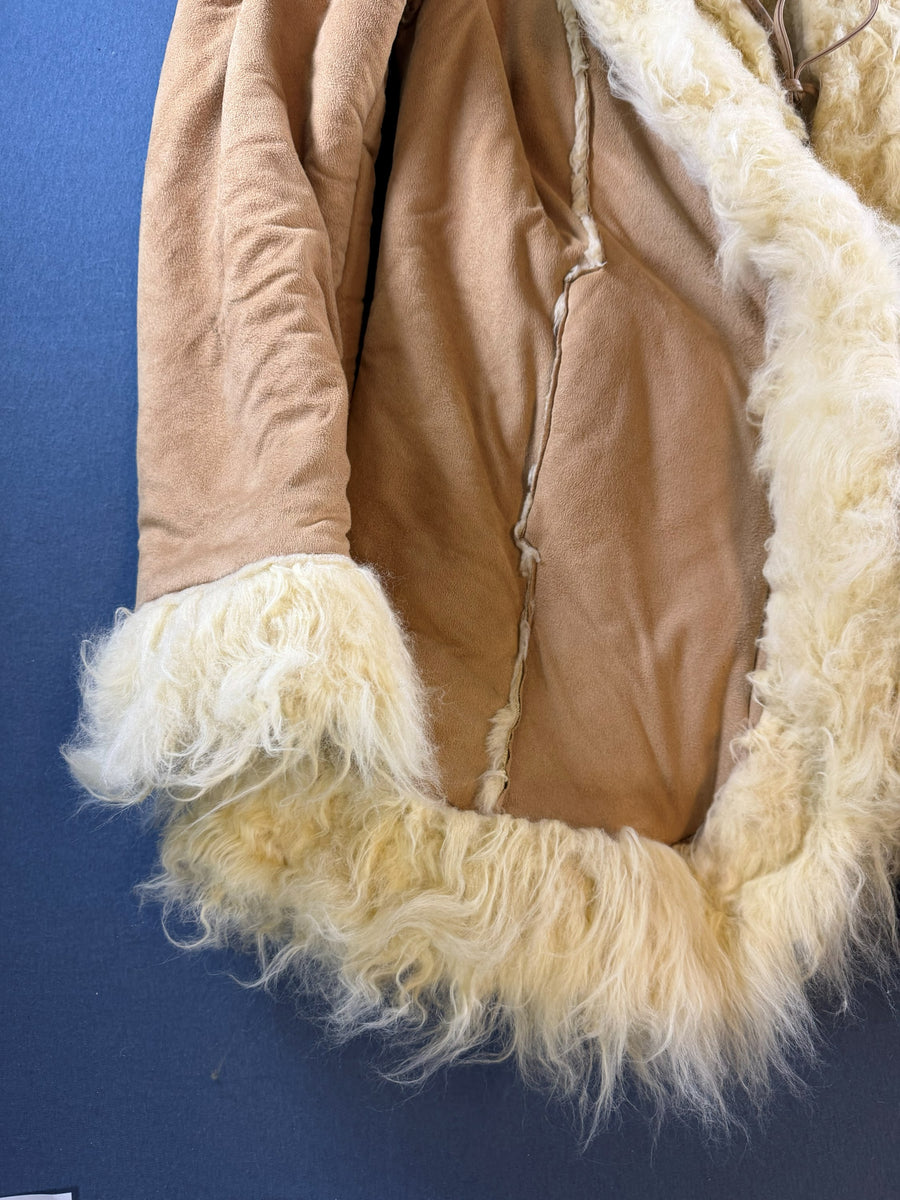 Vintage Dressing Afghaanse jas beige dames maat L