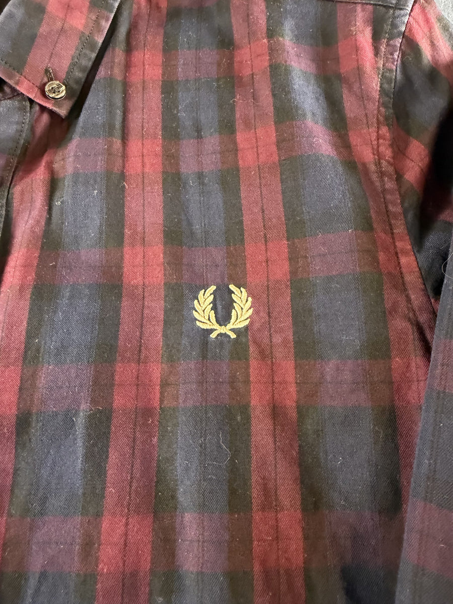 Fred Perry overhemd rood geruit maat S button-down