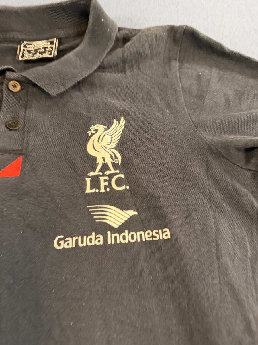 Zwart voetbalshirt (poloshirt) New Balance - Liverpool FC Garuda Indonesia 2015/16, maat S