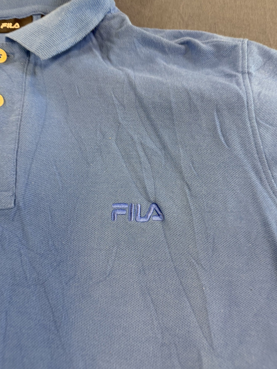 Blauwe polo van FILA (poloshirt), heren maat S, piqué katoen