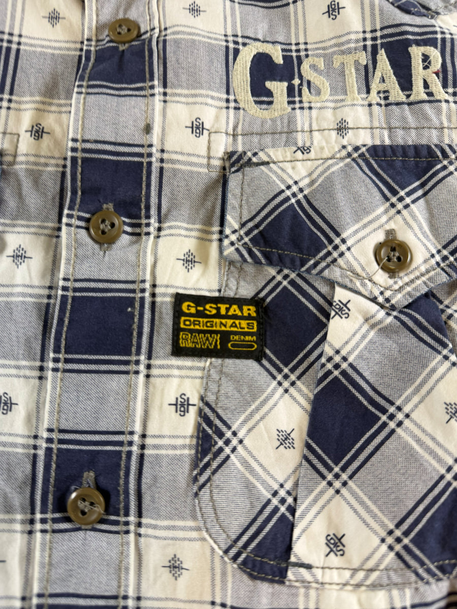 G-Star Blouse blauw geruit