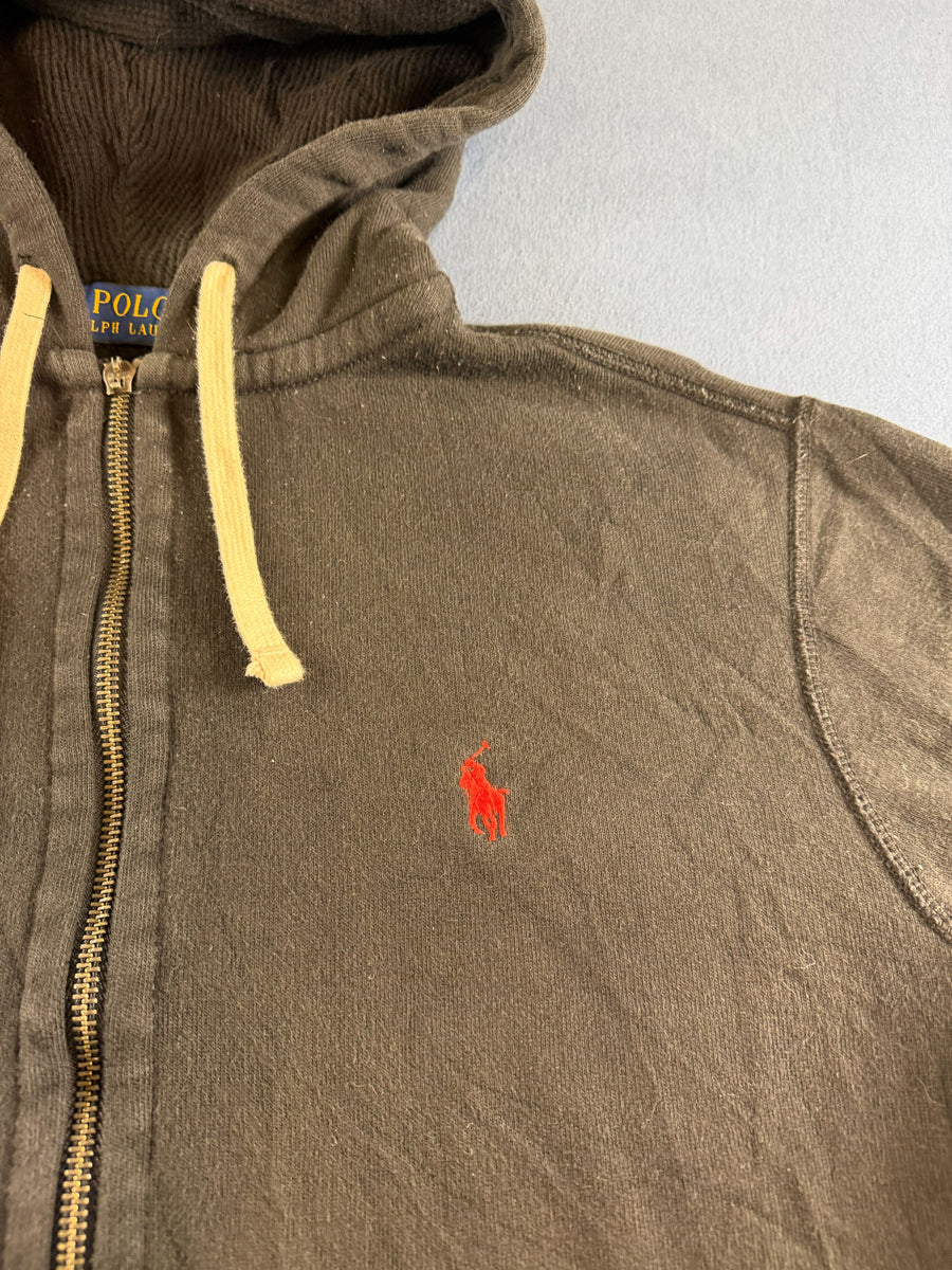 Polo Ralph Lauren hoodie met rits zwart heren maat M katoen sweatvest ritsvest vintage