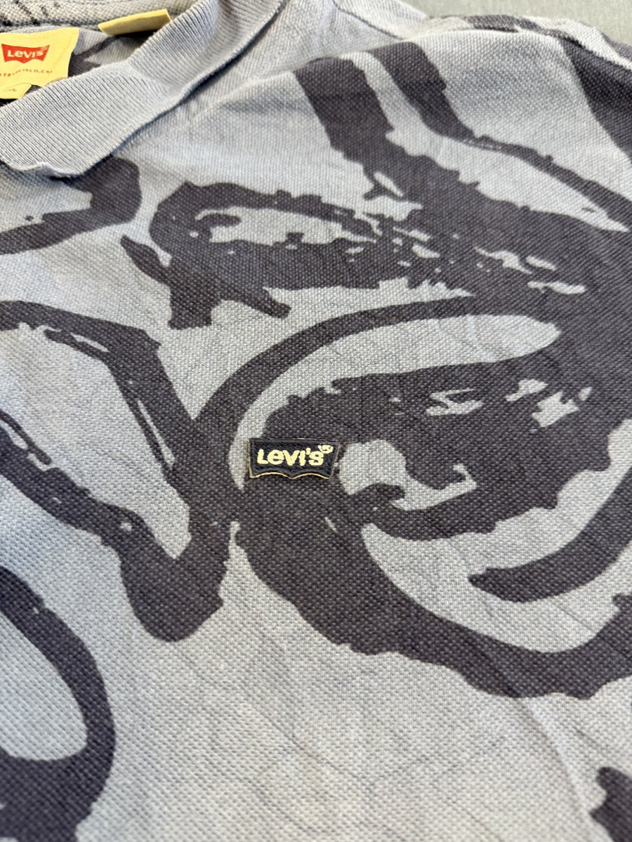 Blauwe Levi's polo (poloshirt) XXL met gave bloemenprint