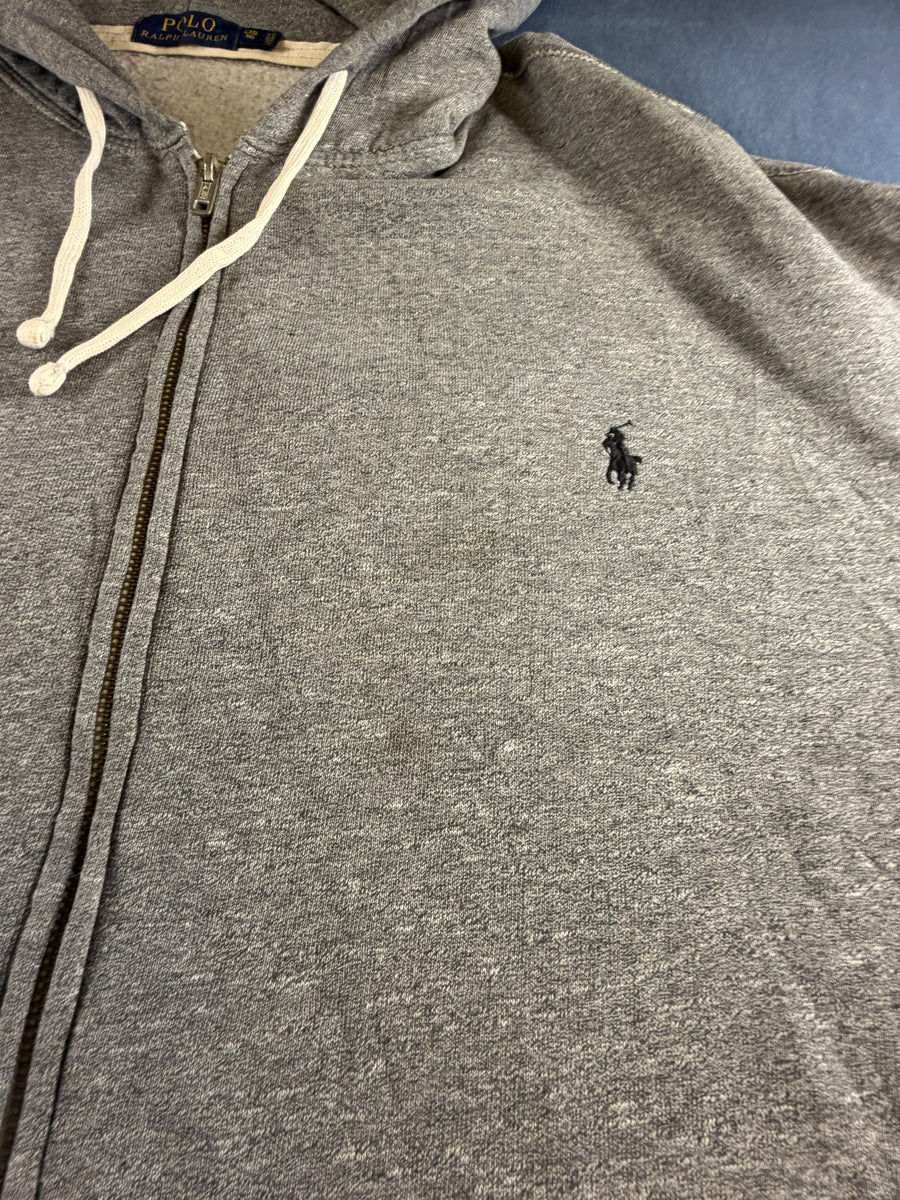 Polo Ralph Lauren hoodie met rits grijs heren katoen sweatvest ritsvest