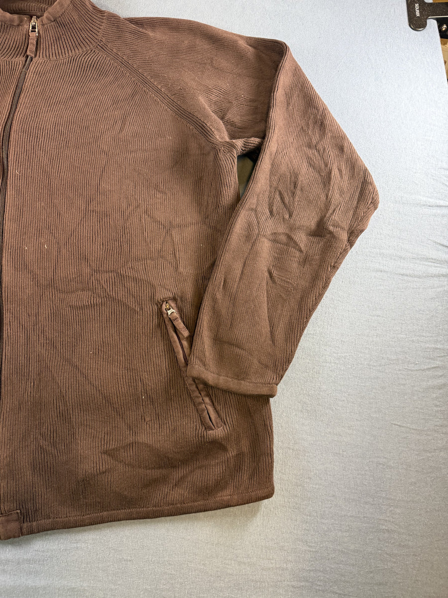 Bruin gebreide cardigan van Benjamin (herenvest / knoopvest)