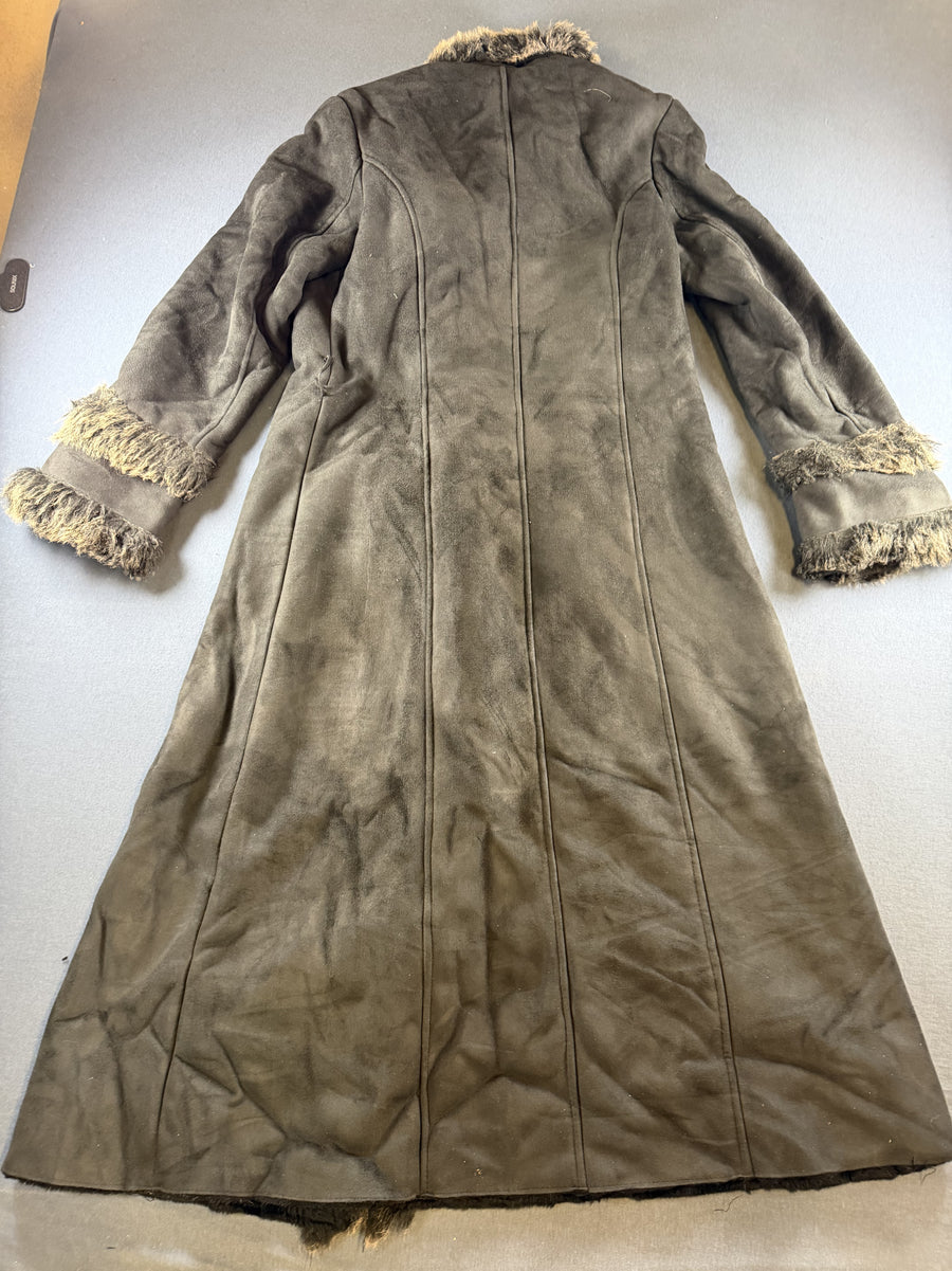 Zwarte Afghaanse jas dames (lammy coat / penny coat) maat L