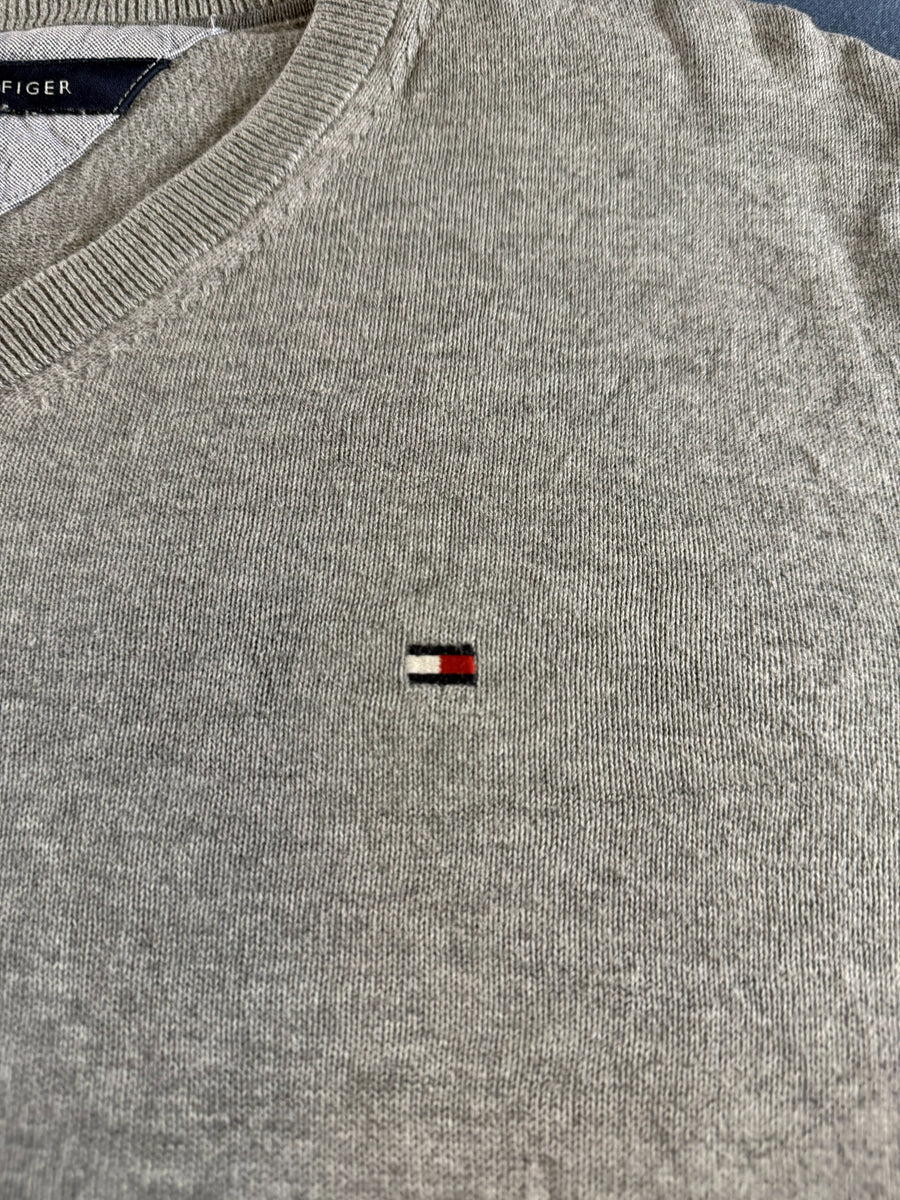 Tommy Hilfiger trui grijs heren maat M sweater pullover gebreid