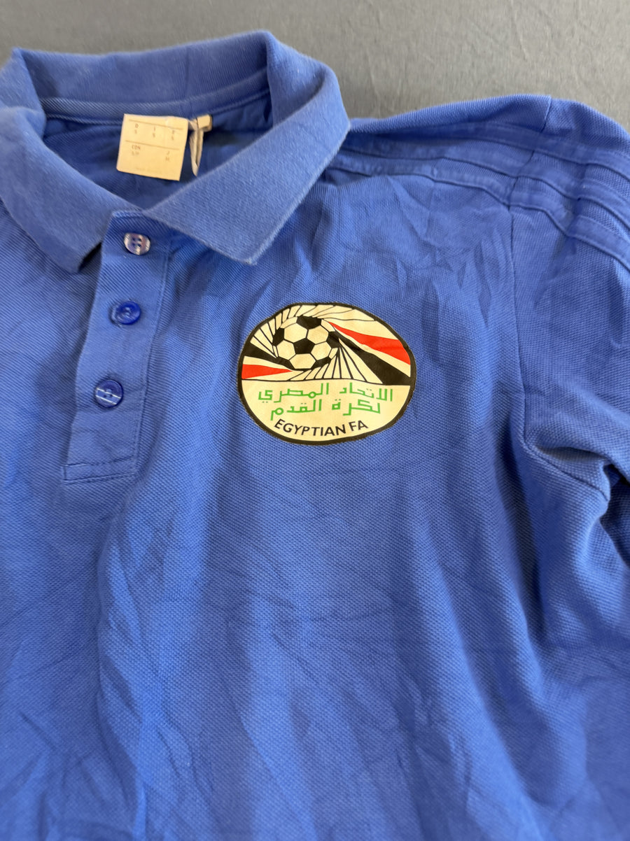 Blauw adidas voetbalshirt Egypte (sportpolo), maat S