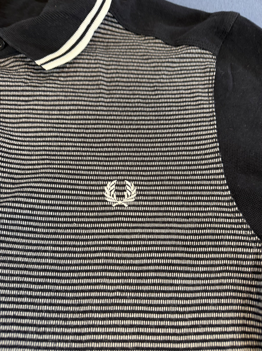 Wit Fred Perry polo maat M (poloshirt) met crème twin tipping