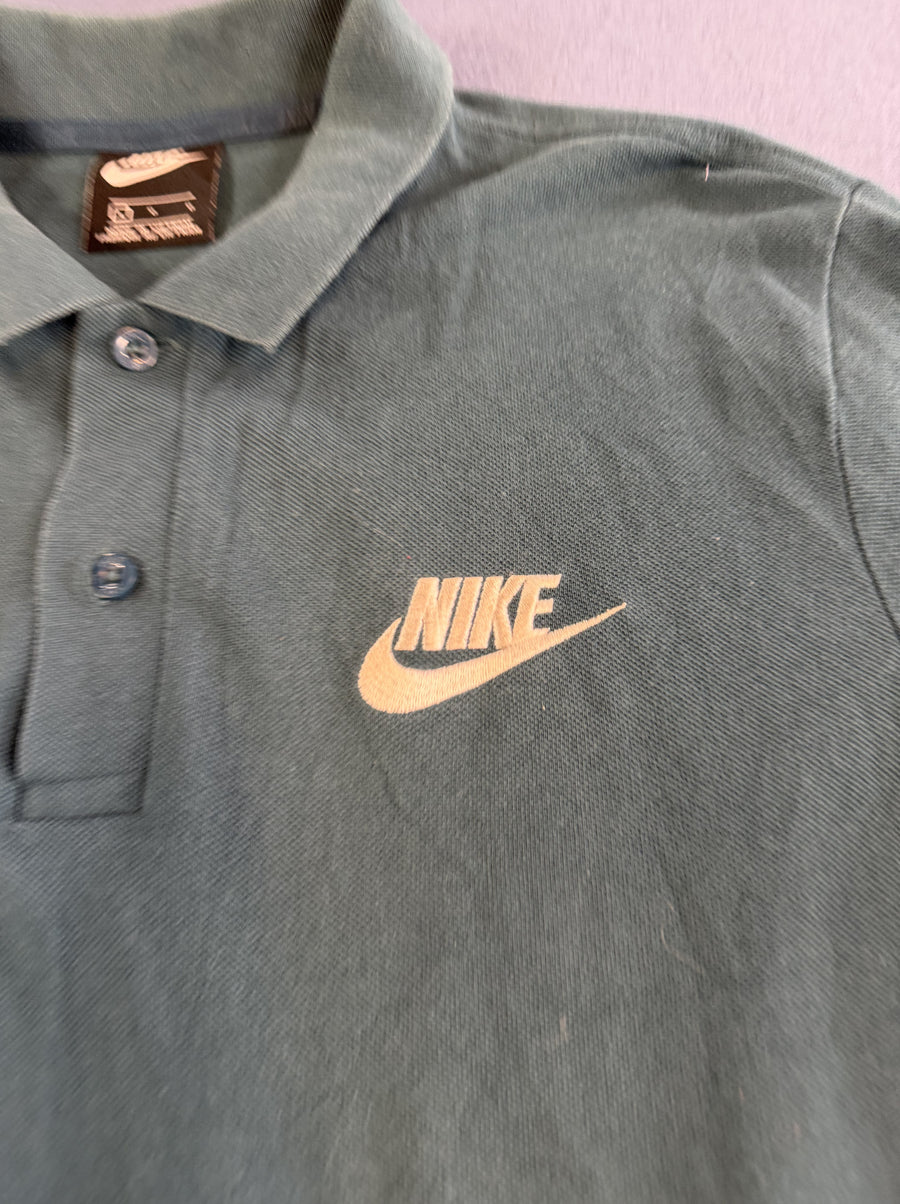Donkergroene herenpolo van Nike (piquéshirt), maat L met swoosh-logo