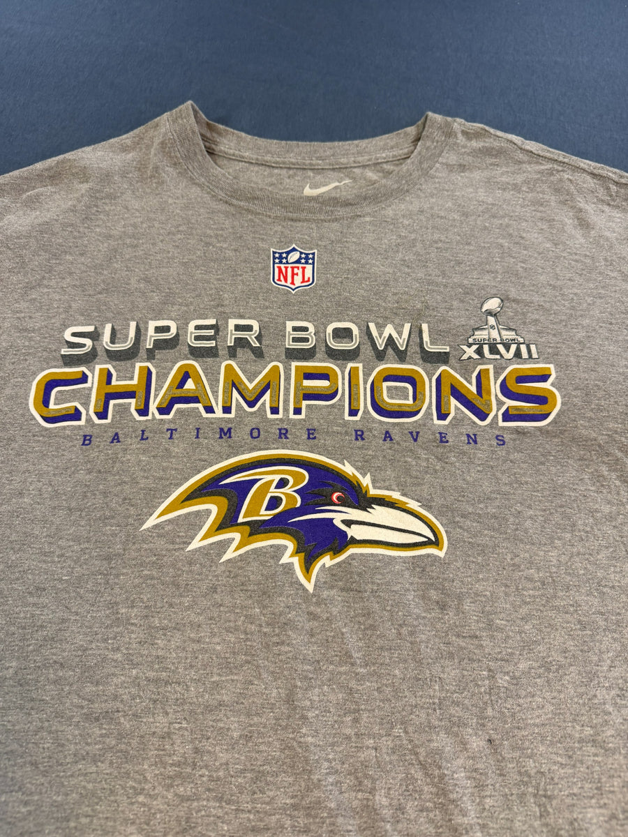 Nike T-shirt grijs print Baltimore Ravens