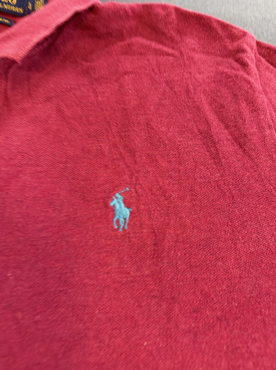 Kersenrood Polo Ralph Lauren piqué poloshirt (polo), maat L