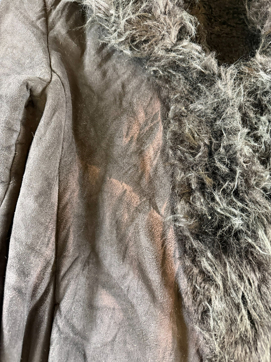 Vintage Dressing Afghaanse jas zwart dames maat M